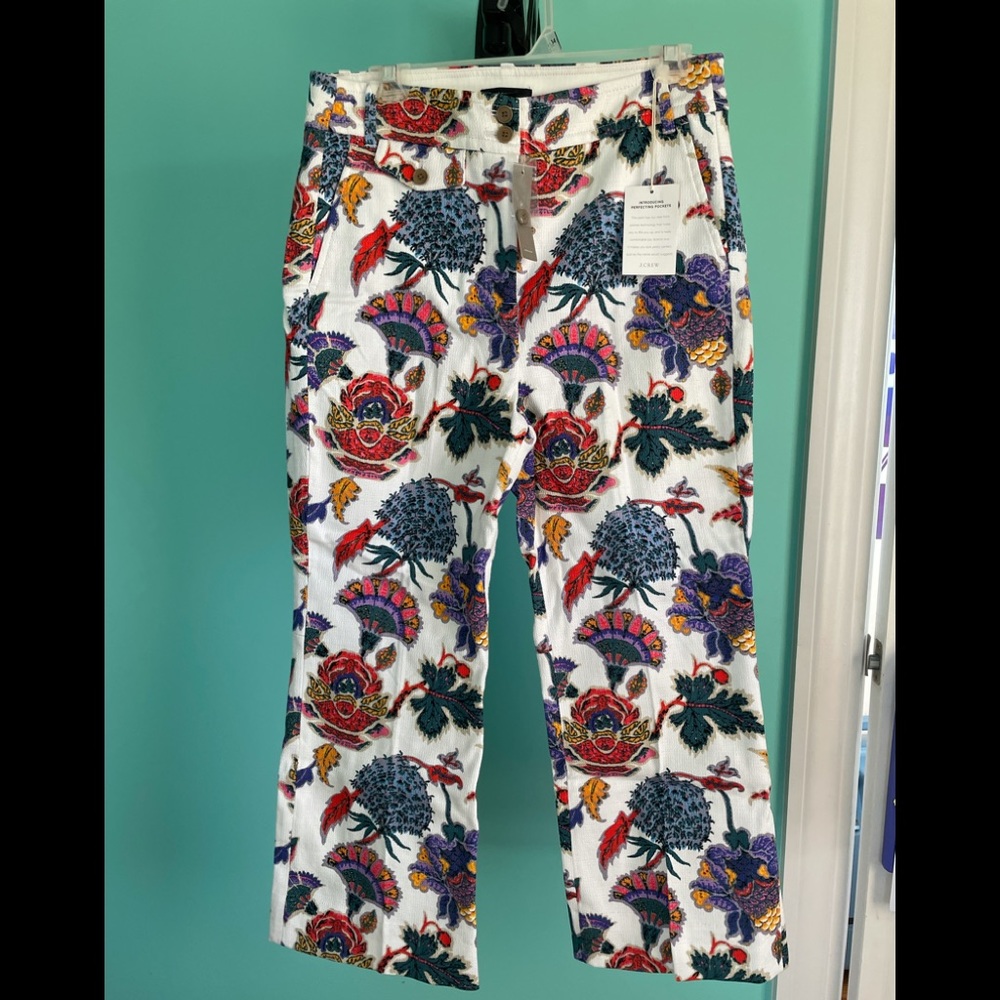 J Crew multi color pattern women’s brand new pants.